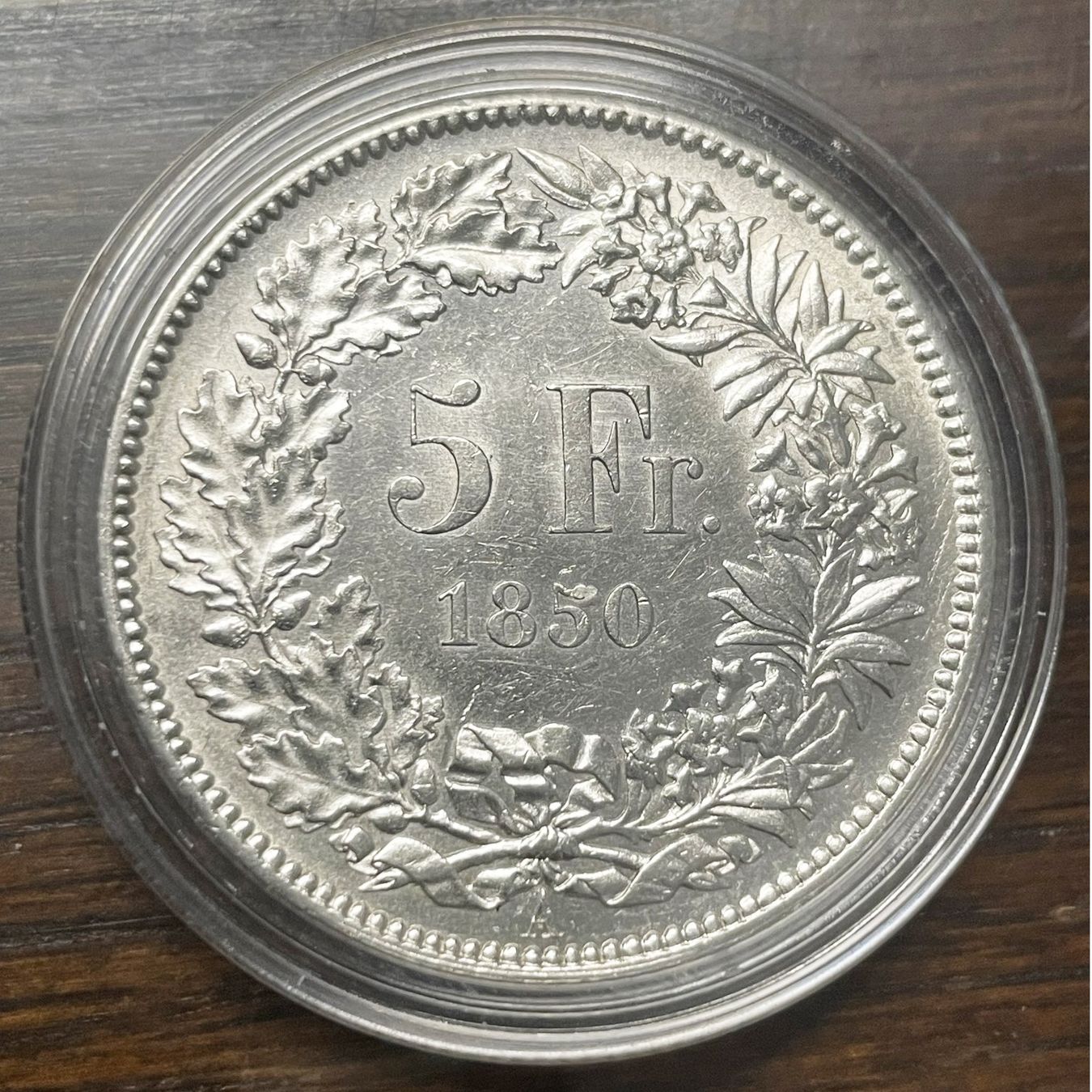 Tutti le monete: 5 Francs Helvetia assise 1850 – Usato da Martigny venduto da Numis-World