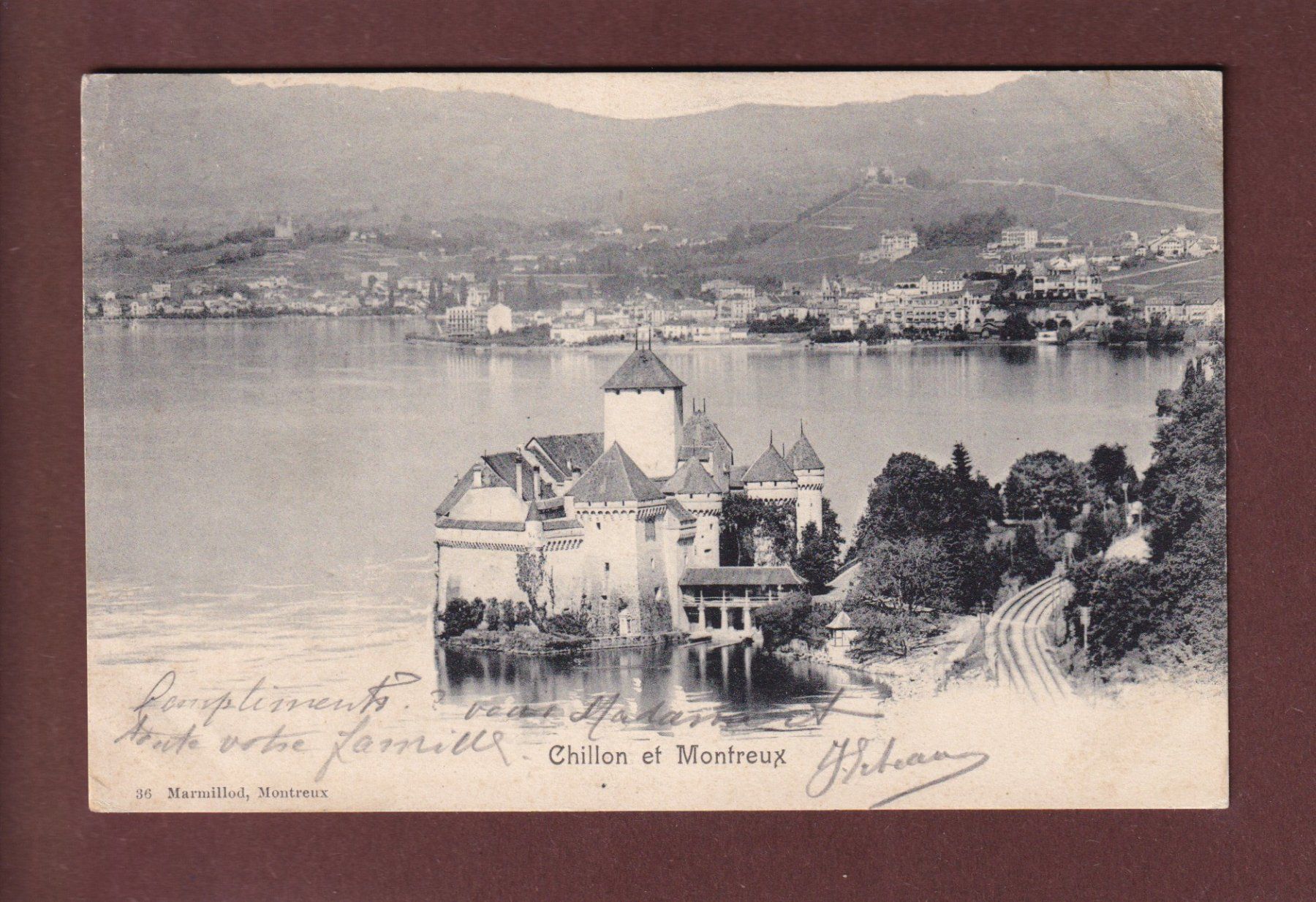 Ansichtskarten: CHILLON et Montreux - 1904 – Gebraucht aus Pully von nicecards