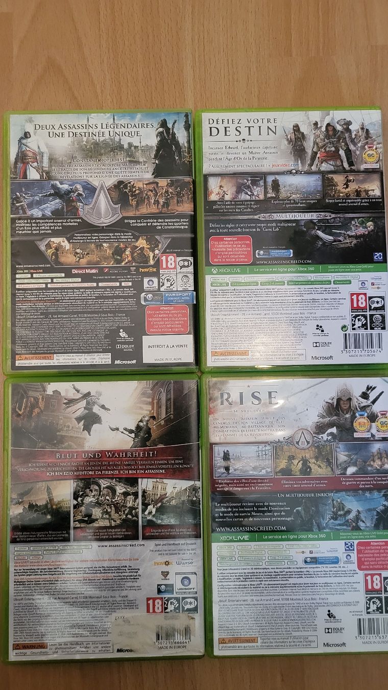 Giochi: Assassin's Spiele Sammlung 4x Set X Box 360 – Nuovo (secondo la descrizione) da Biel/Bienne venduto da Retrohr 4
