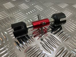 Differential Sperrwelle rot Alu zu Tamiya TT-02 Chassis NEU!