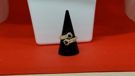ring mit zwei roten Steinen, Gr. 54