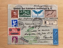 Flugpostbrief Zeppelin 1932  nach  St. Paulo