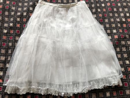 Jupe jupon blanc doublée dentelle MYRINE, taille M
