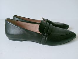 Helene Rouge Leder-Loafers Schwarz Gr. 39 Top Zustand 