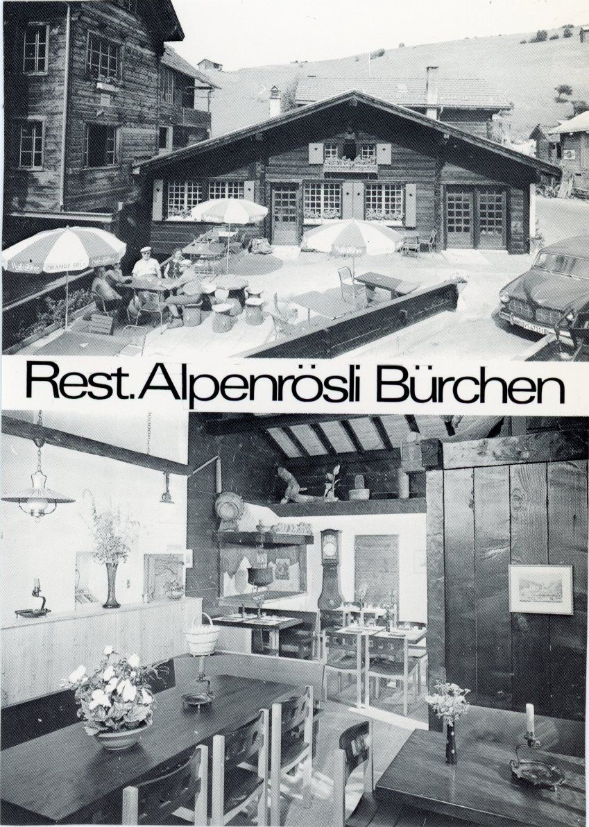 Ansichtskarten: Bürchen   VS   -   Restaurant ALPENRÖSLI – Gebraucht aus Brig von Valcards54