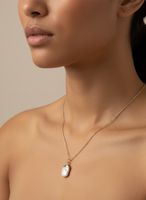 Elegant Golden Chain Necklace with Freshwater Pearl Pendant
