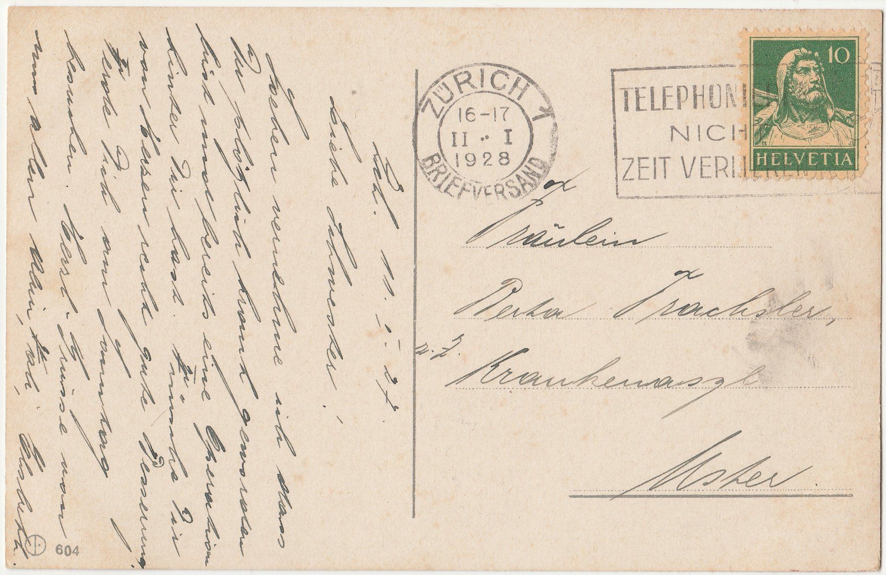 Cartoline postali: Gruss aus Zürich,  Platzspitz – Usato da Fällanden venduto da Blausegelfliege