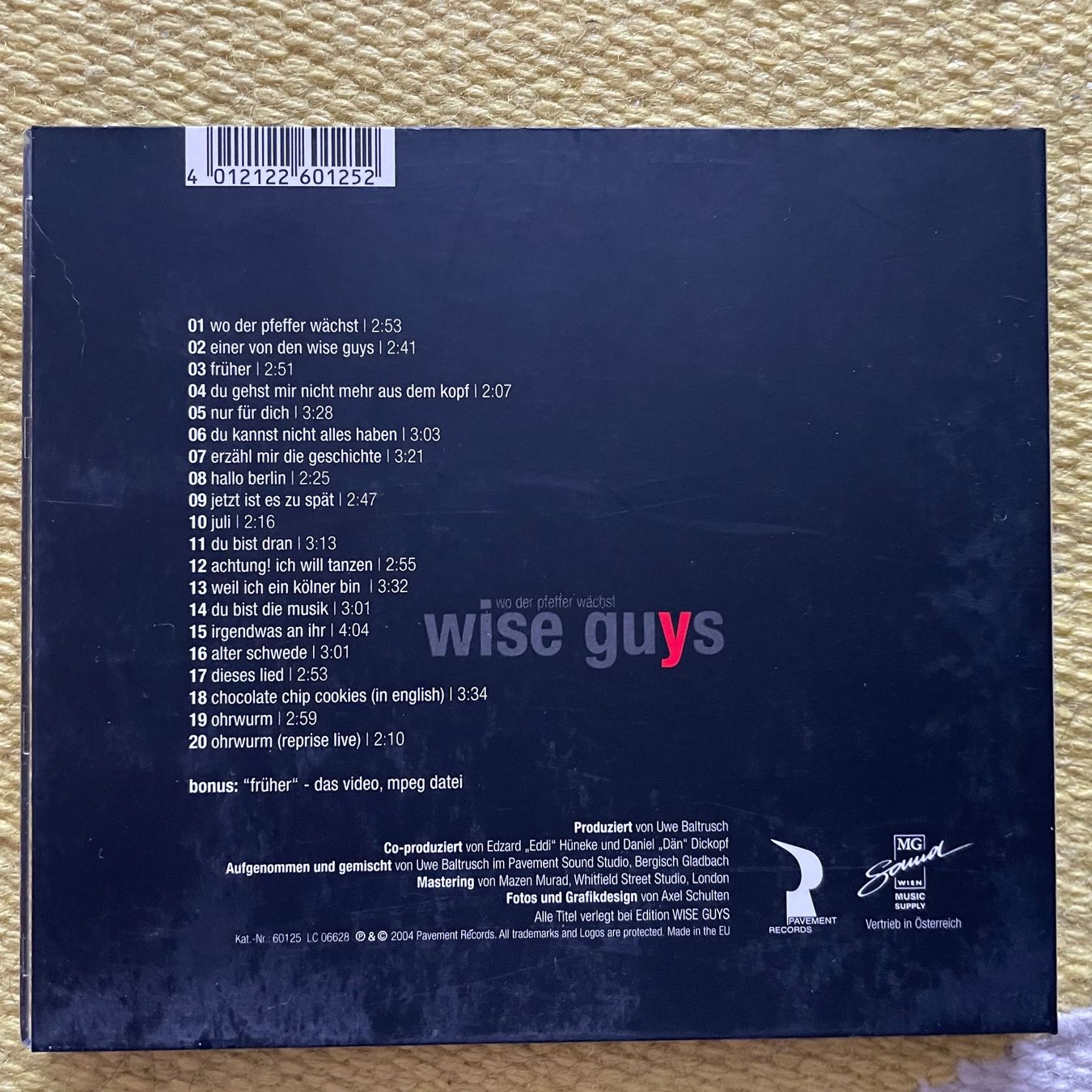 CD: WISE GUYS-WO DER PFEFFER WÄCHST (DIGIPACK) – Usato da Rorschacherberg venduto da CD-Roli 1