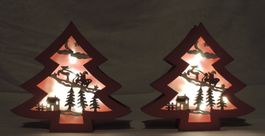 2er Set Tannenbaum mit LED Licht, Neuware