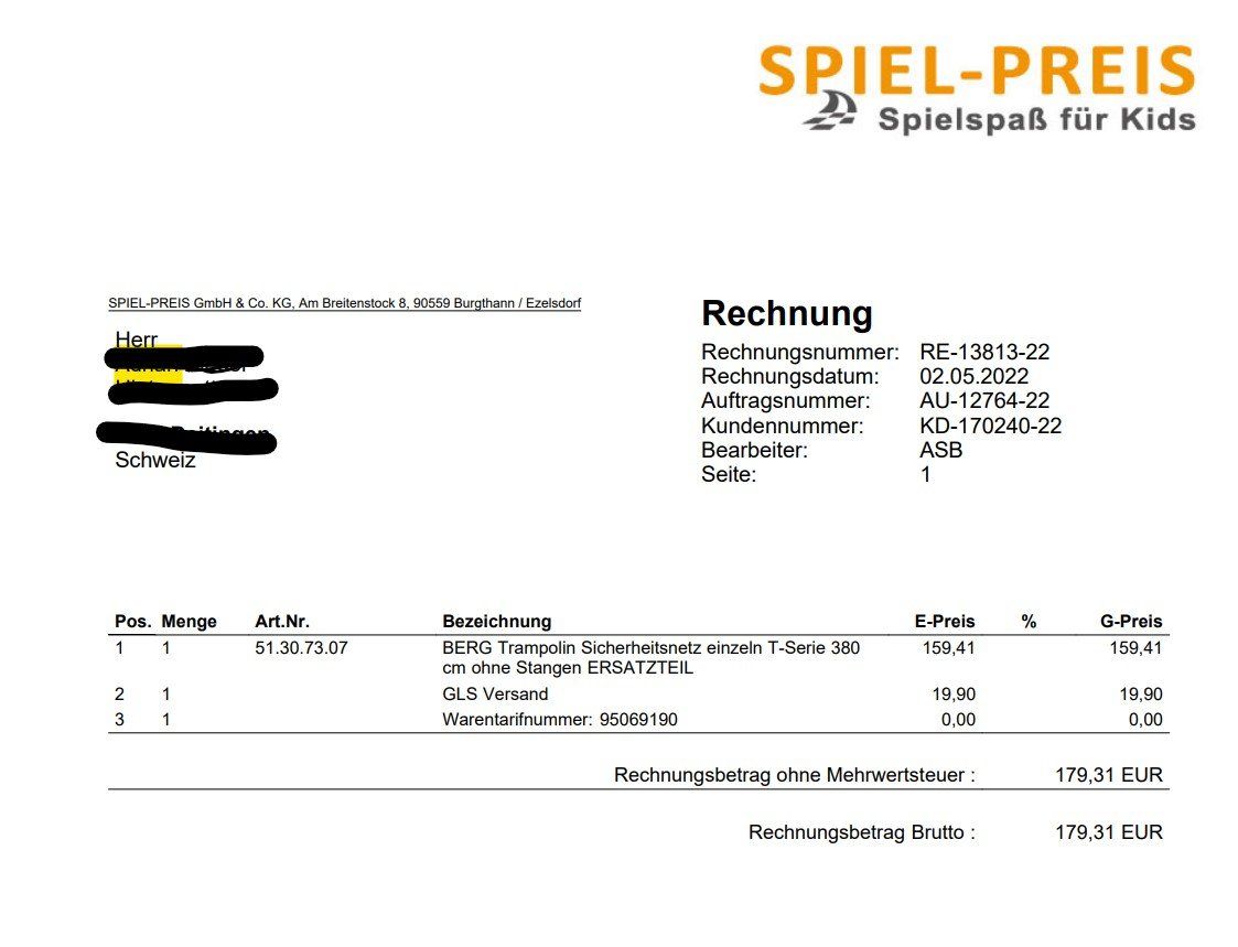 Trampoline: Trampolin BERG Elite+ Regular, 380cm – Gebraucht aus Deitingen von  5
