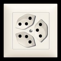 Feller Steckdose EdizioDue Weiss 3 x Typ 13 UP