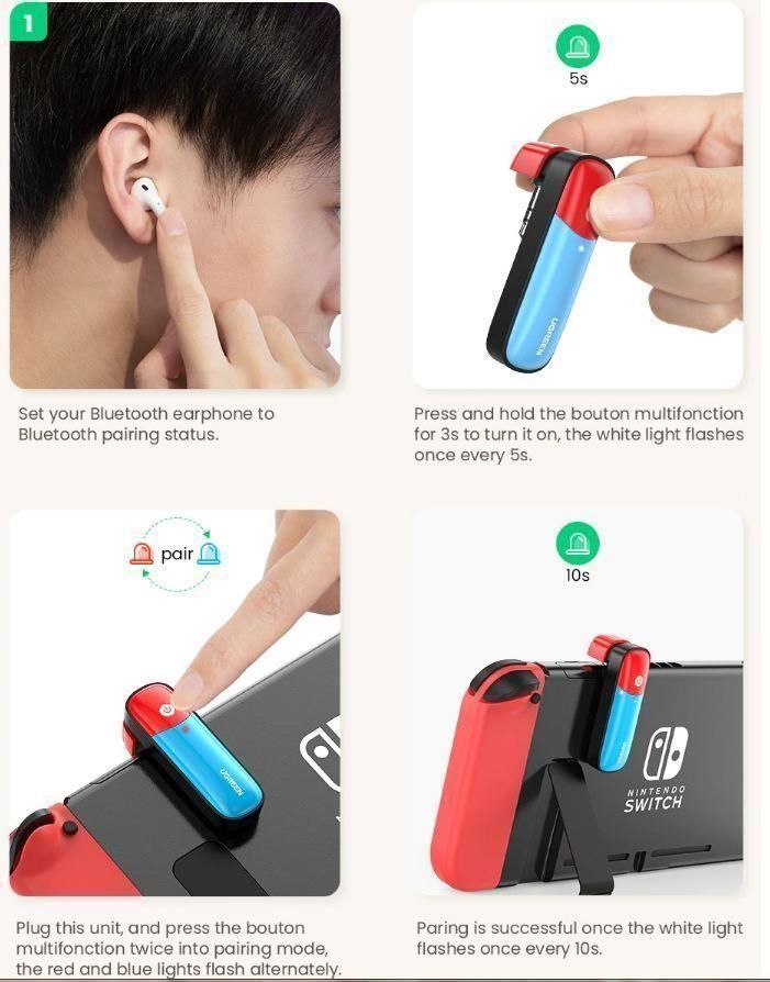 Unità & Adattatore: Switch  Sie Bluetooth 5.0  3.5mm Audio – Nuovo e nell'imballaggio originale da Unterägeri venduto da RmOnline 5