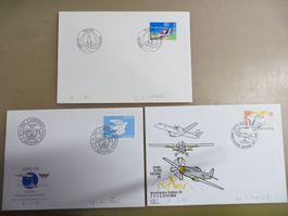 3 Sonderbriefe und -stempel Aerophilatelie 1982, 95, 98