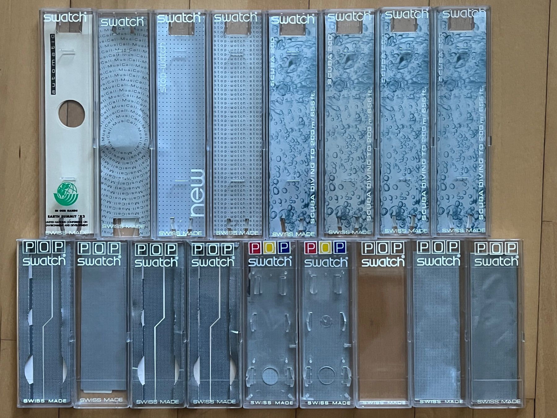 Swatch Uhren: 17 leere Swatch Boxen – Neu (gemäss Beschreibung) aus Zürich von FV.vintage