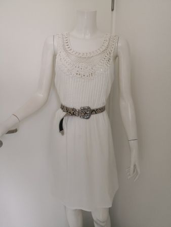 🤩MANGO SUIT HÄKEL-KLEID ECRU MIT FALTEN NEU & D&G P.