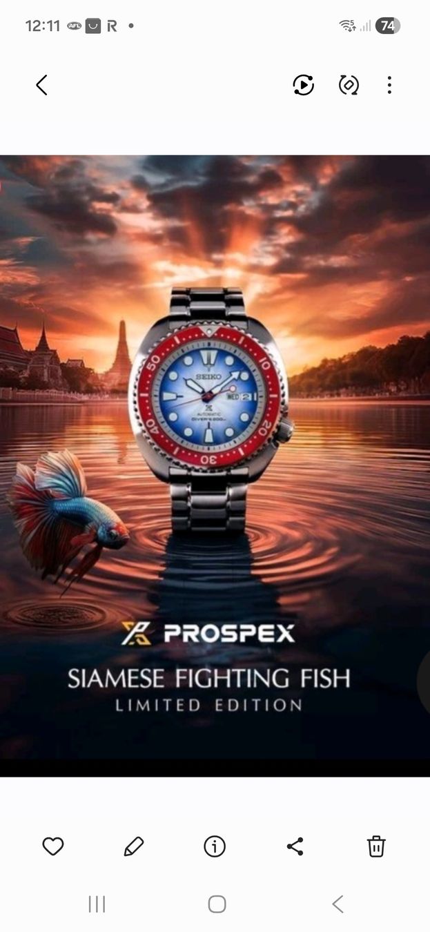 Seiko Orologi: Seiko Prospect Diver Limited Edition.Siamese Fighting Fish. – Nuovo e nell'imballaggio originale da St-Cergue venduto da gar_x2b7