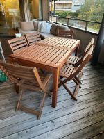 Gartenmöbel-Set aus Holz mit 6 Klappstühlen