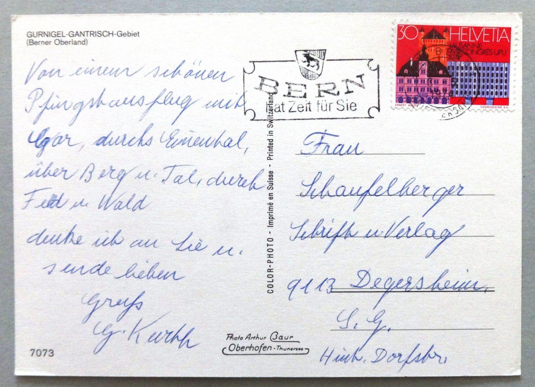 Ansichtskarten: Gurnigel Passhöhe, Gurnigel-Gantrisch-Gebiet – Gebraucht aus Fétigny von Billy2miny 1