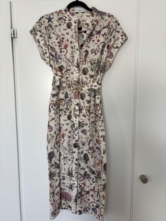 DIOR Kleid ärmellos mit Gürtel , Logostickerei