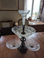 Früchte/Rosen halter aus Glas und metal, Jugendstil