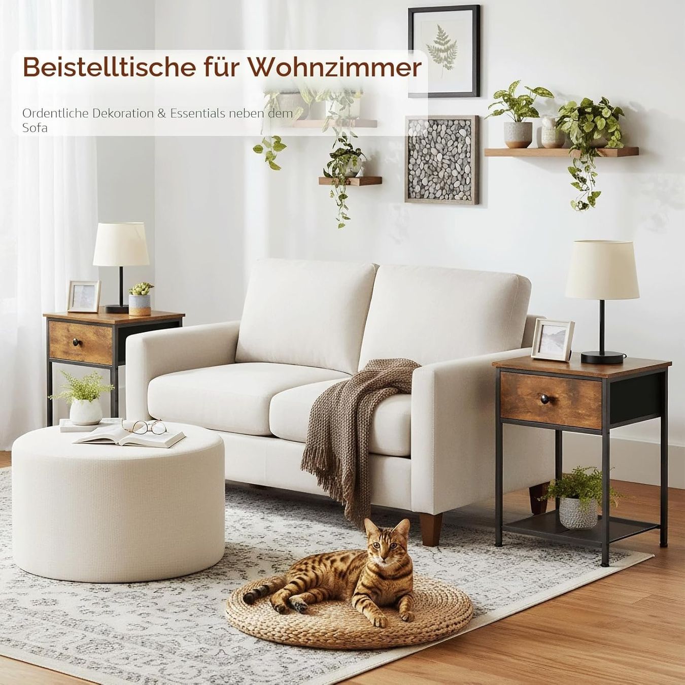 Comodini: Nachttisch 2er Set mit Schubladen Nachtkommode Holz – Nuovo e nell'imballaggio originale da Schaffhausen venduto da tra_6j5m 6
