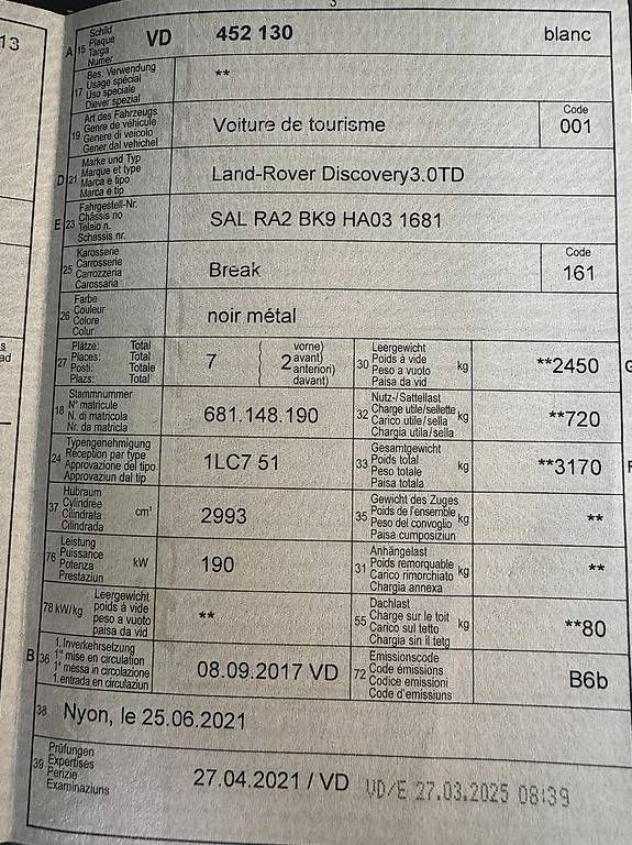 Automobili: LAND ROVER 3.0 TDV6 HSE Luxury – Usato da Villeneuve VD venduto da Iovana 3
