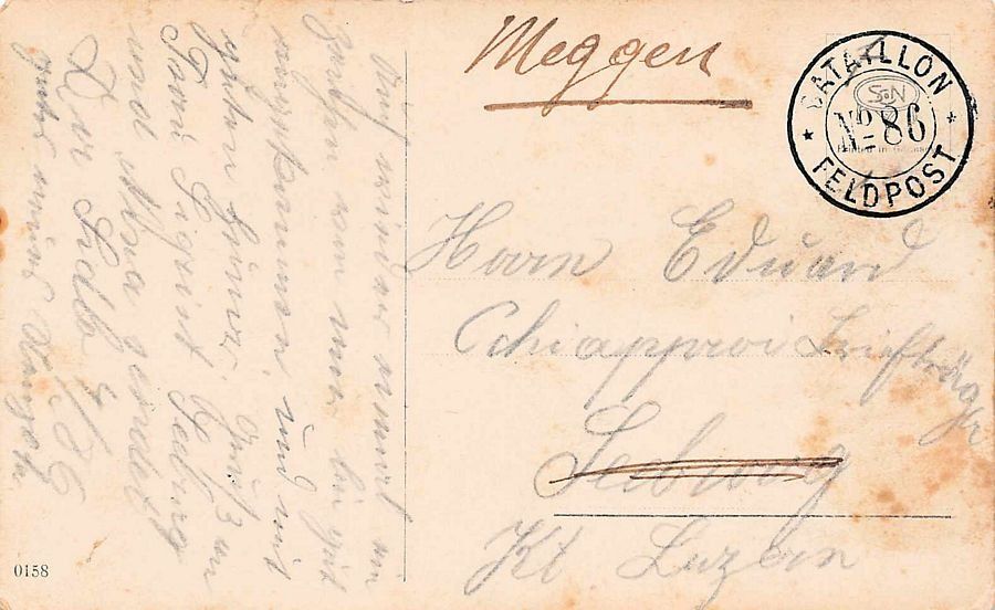 Cartoline postali: Kleines Mädchen, Feldpost BATAILLON No. 86 – Usato da Frauenfeld venduto da POML 1