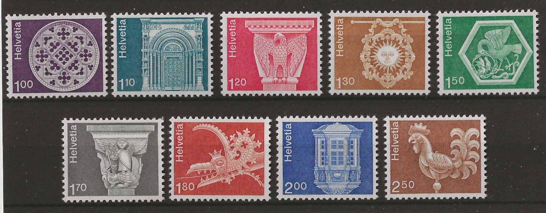 Tous les timbres: Serie Architektur 1973/75 Postfrisch ** – Neuf avec emballage d'origine à Zürich par Philacat11
