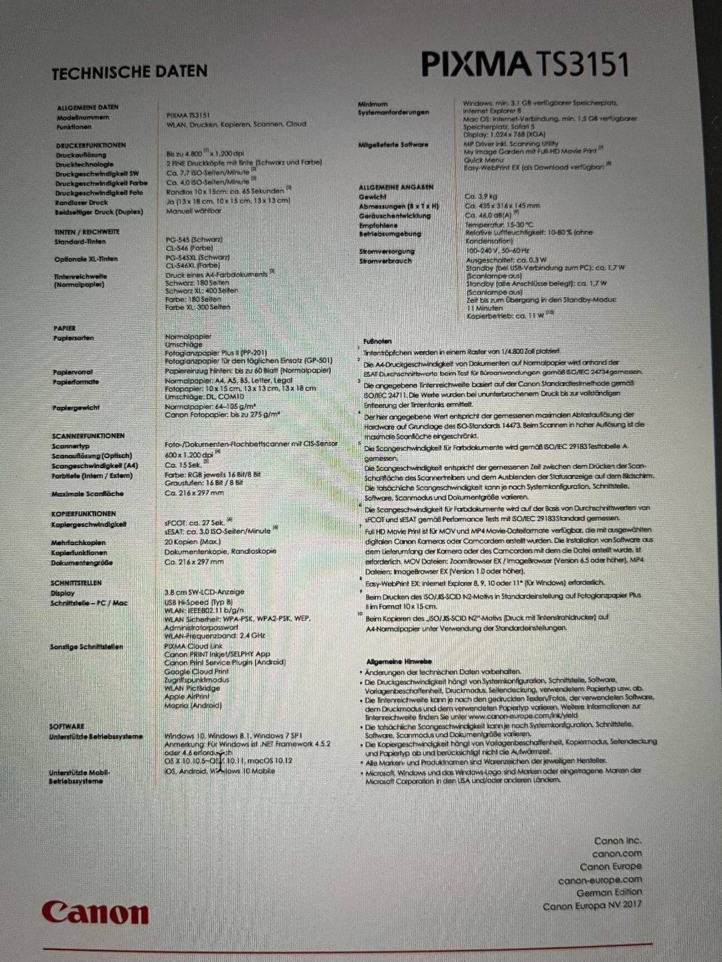 Canon Drucker: Canon PIXMA TS3151 – Gebraucht aus Zürich von Gurkis 8