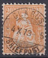 Sitzende Helvetia "20",Ortsstempel GLARUS++++