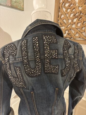 GUESS Jeansjacke Damen – Grösse S – mit Strass-Logo