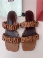 Bequemer Sandale, Leder, cognac, Gr. 40, Staud Maya Ruched