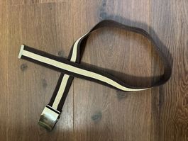 Gürtel braun beige mit Silberschliesse