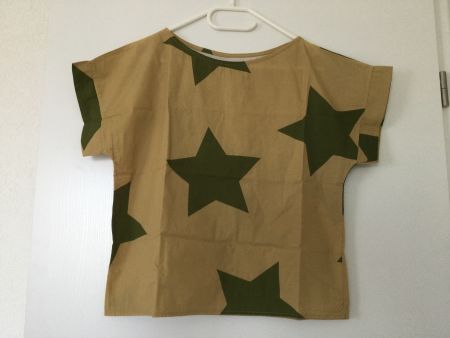 Coole Bluse camel/olivgrün mit Sternenmuster Gr. M Neu