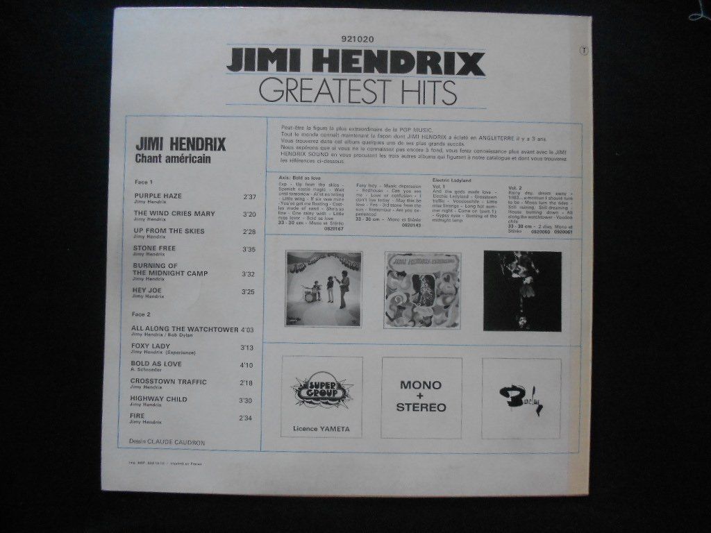 Dischi in vinile: JIMI HENDRIX  -  GREATEST HITS – Usato da Bex venduto da Giorgiob 1