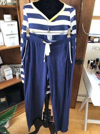 Damen Pyjama blau gestreift gebraucht