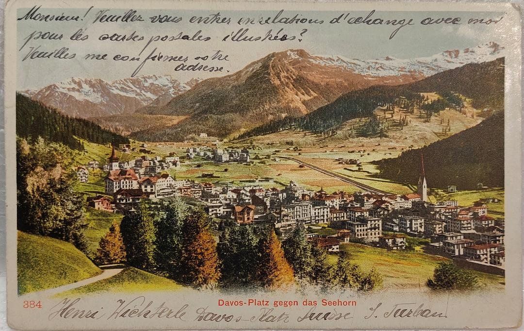 Cartoline postali: DAVOS-PLATZ gegen das Seehorn - 1904 – Usato da Delémont venduto da Domdom1