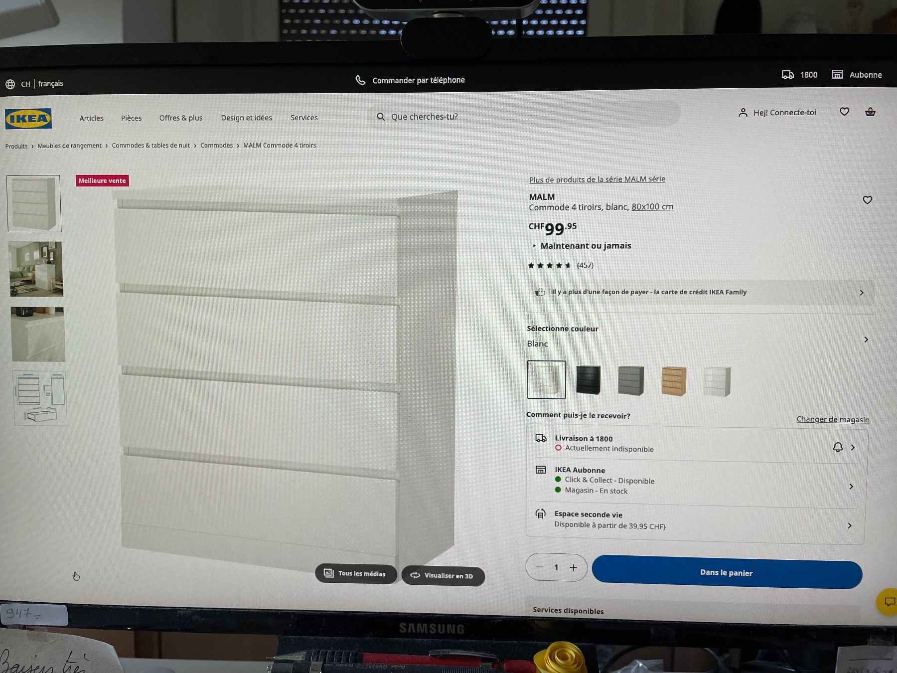 Ikea Cassettiere: vente séparée de 3 blocs tiroirs Ikea malm – Usato da Vevey venduto da esp_6yxp 2