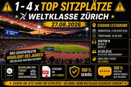 ⚠️1 - 4 X TOP SITZPLÄTZE - WELTKLASSE ZÜRICH - 27.08.2026 ⚠️