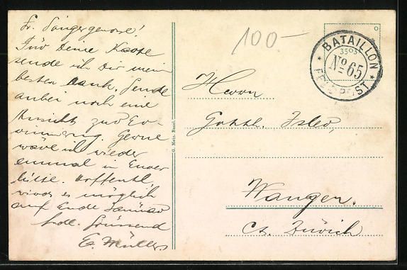 Cartoline postali: AK Aesch, Teilansicht, Schulhaus – Usato da Berlin venduto da bartko-reher 1