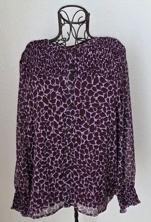 Langarm Bluse,lila/Bordeaux,Gr.XL