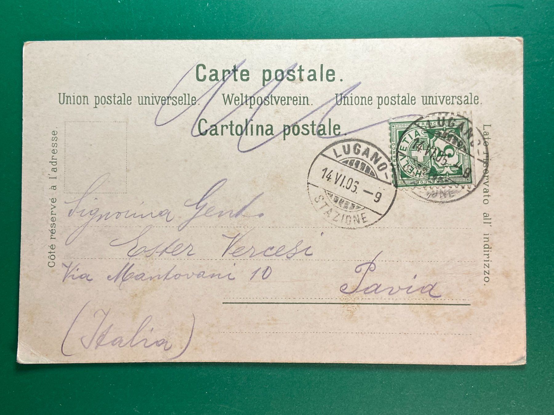 Ansichtskarten: Lugano et Monte Bré – Gebraucht aus Steg VS von danwer74 1