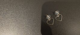 Ohrstecker Herzen Silber hängend Herzschmuck Modeschmuck