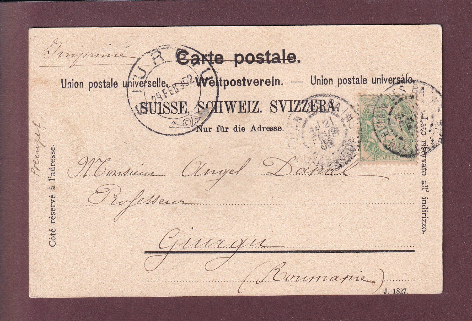 Ansichtskarten: BARQUE du LEMAN - 1902 – Gebraucht aus Pully von nicecards 1