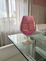 Grosse antike Vase Glas Gold Figur Gefäss Dekoration