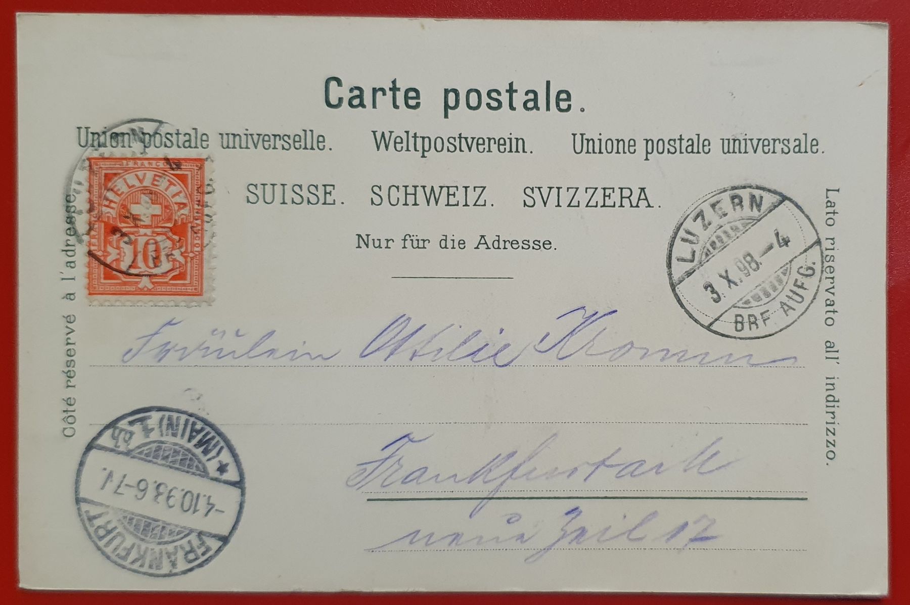 Cartoline postali: Gruss aus Luzern 1898 – Usato da Kreuzlingen venduto da Rschweiz1 1