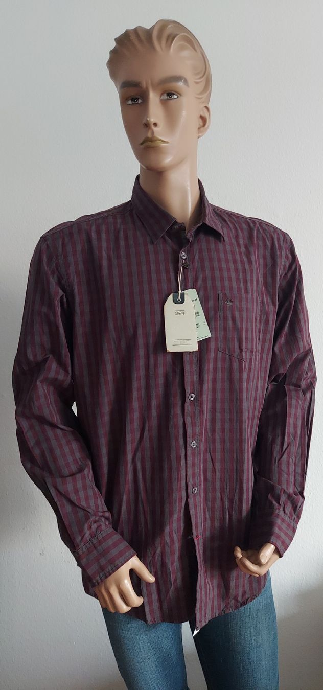 Camicie: Neues Camel Active Herren Hemd, Gr. L, Bordeaux Kariert – Nuovo e nell'imballaggio originale da Basel venduto da Mazzo84