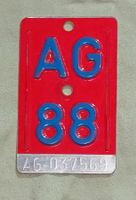 SEHR SCHÖNE Velonummer AG 88 🚲 rot-blau; AG Aargau CH 🚲