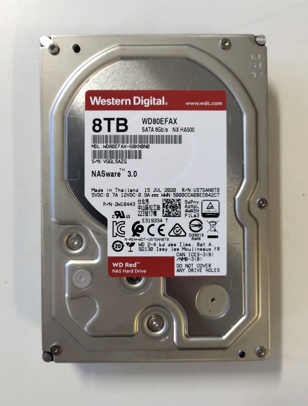 Western Digital Dischi rigidi: Western Digital NAS Hard Drive 8 Terabyte – Usato da Bern venduto da borcky