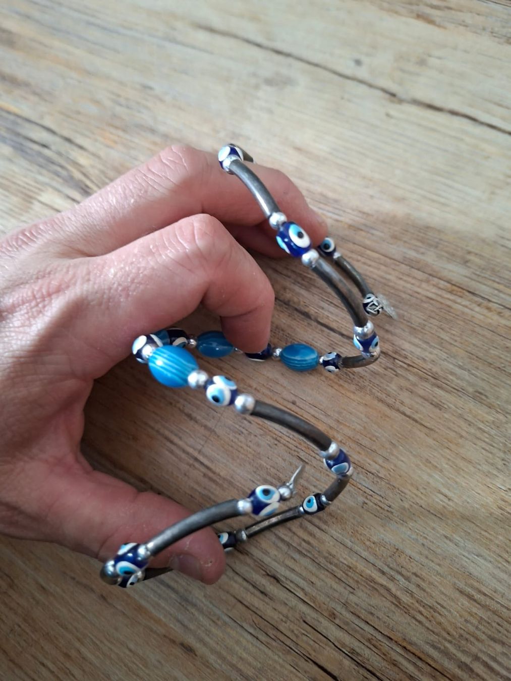 Bracciali & Braccialetti: Schönes Armband mit blauen Glasperlen – Nuovo (secondo la descrizione) da Lyss venduto da van_td8t 1